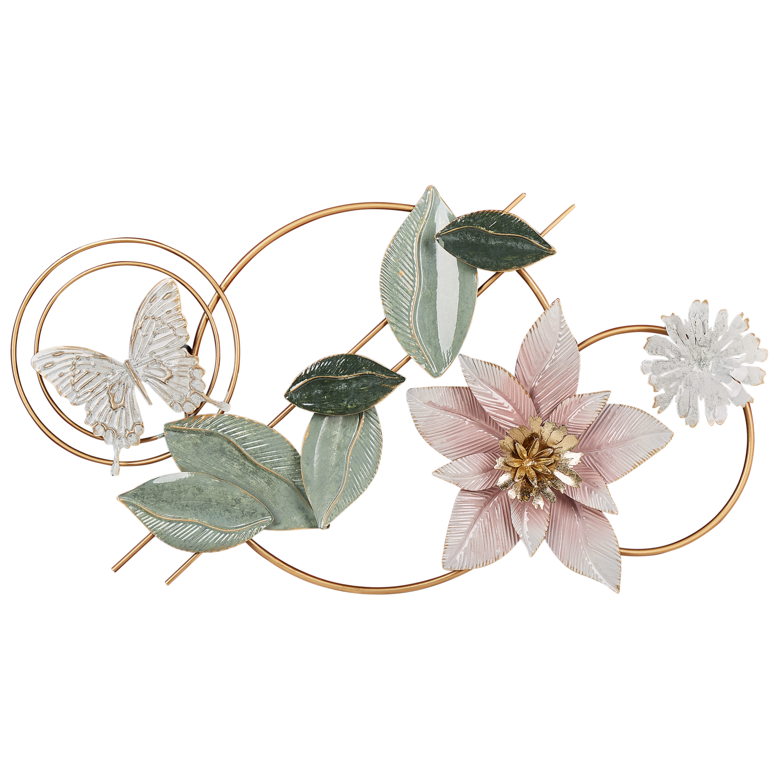 Väggdekoration Blomma THORIUM 44 cm Metall Flerfärgad