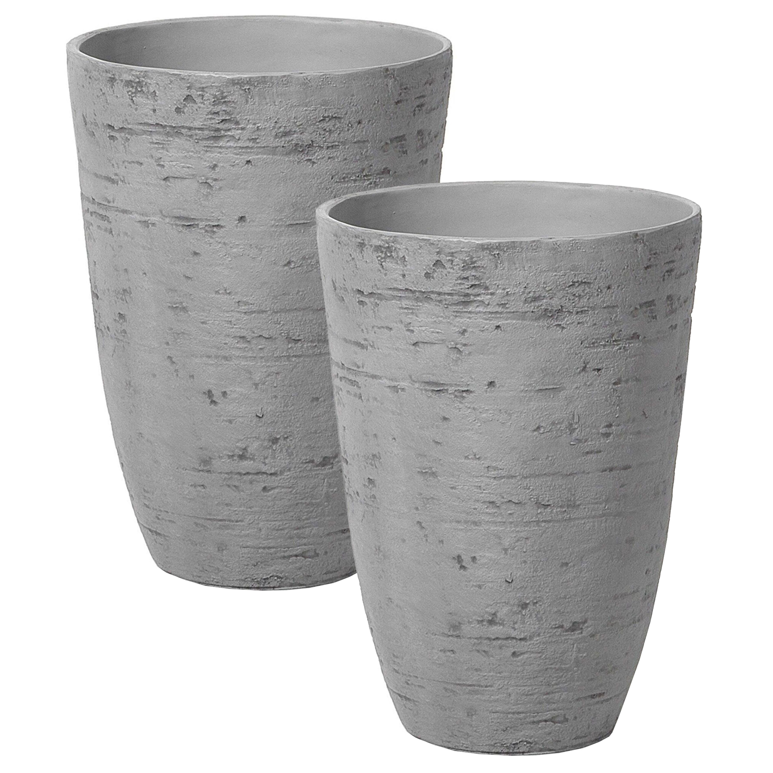 Set med 2 växtkrukor CAMIA 35 cm Grå