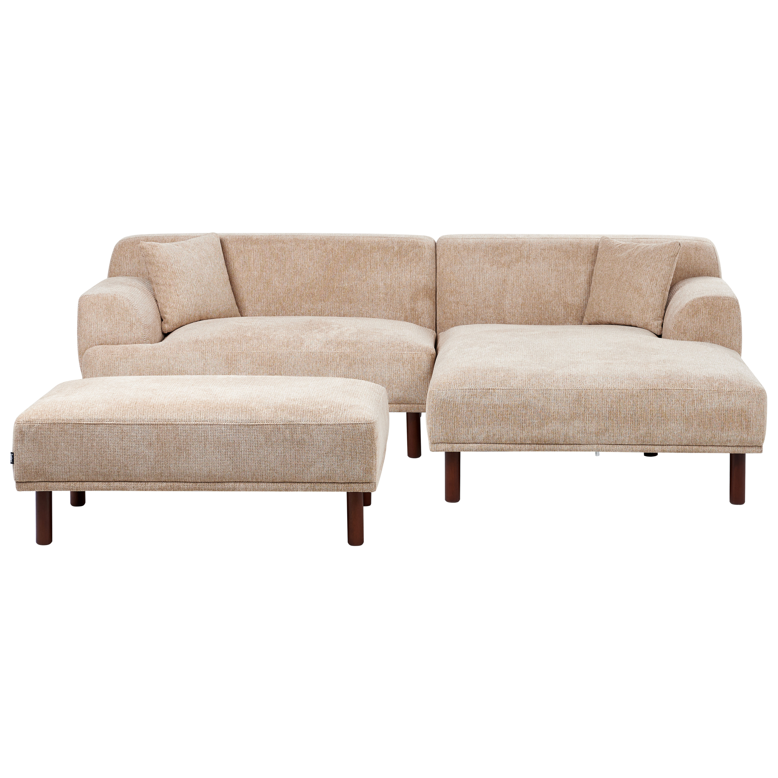 Hörnsoffa 3-sits HOLT med fotpall Beige Vänstervänd