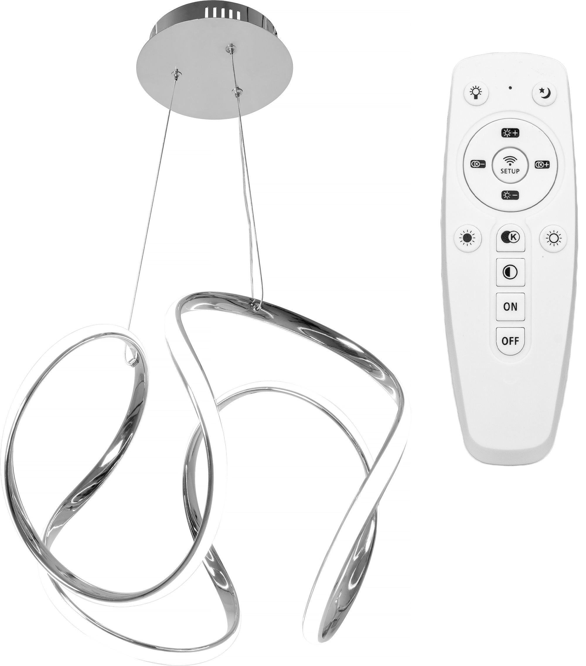 TOOLIGHT hängande taklampa APP385-CP LED Krom 33,5x44,5x123,5cm