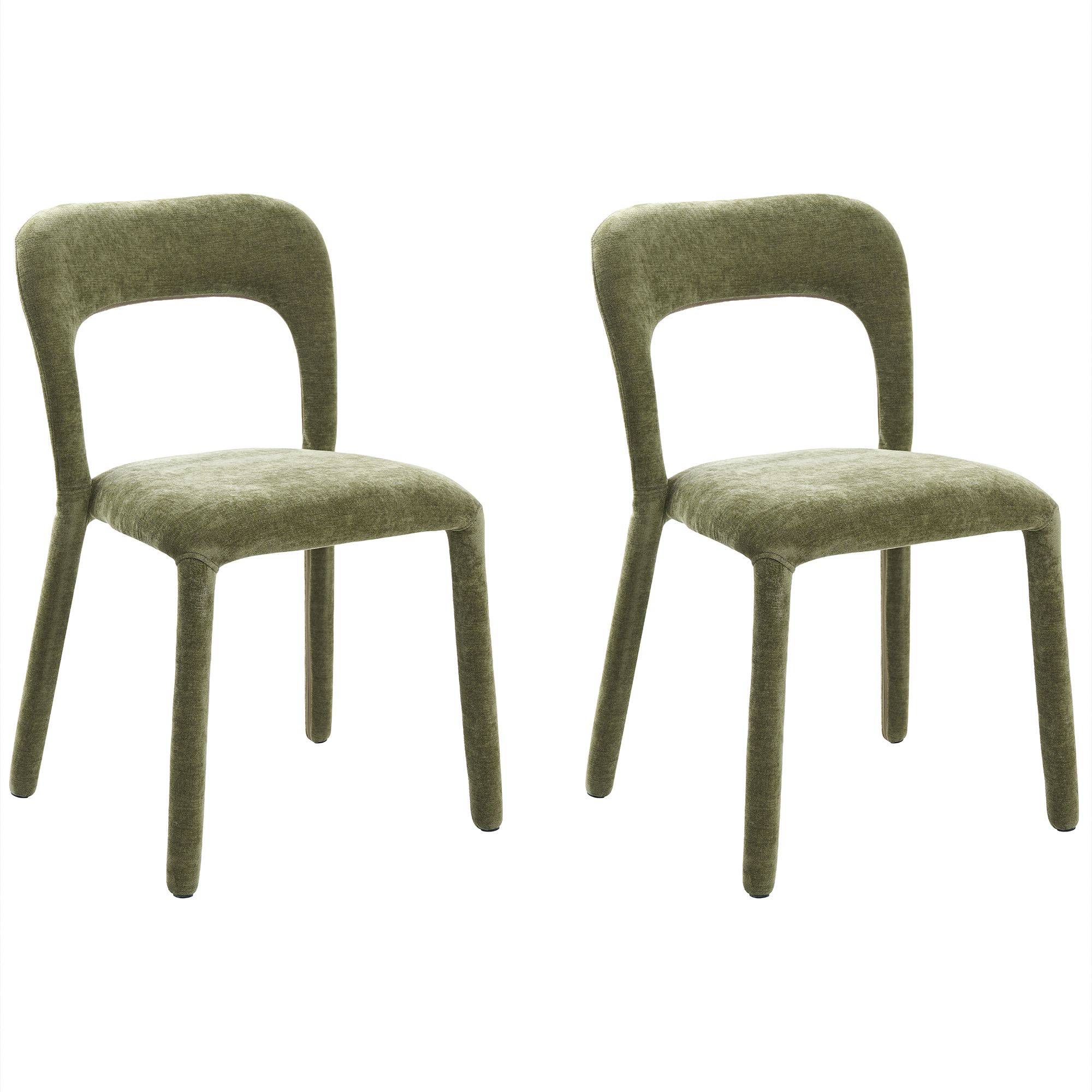 Set med 2 stolar LAKEVILLE Chenille Grön