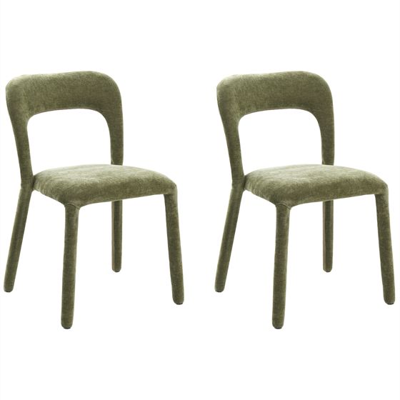 Set med 2 stolar LAKEVILLE Chenille Grön