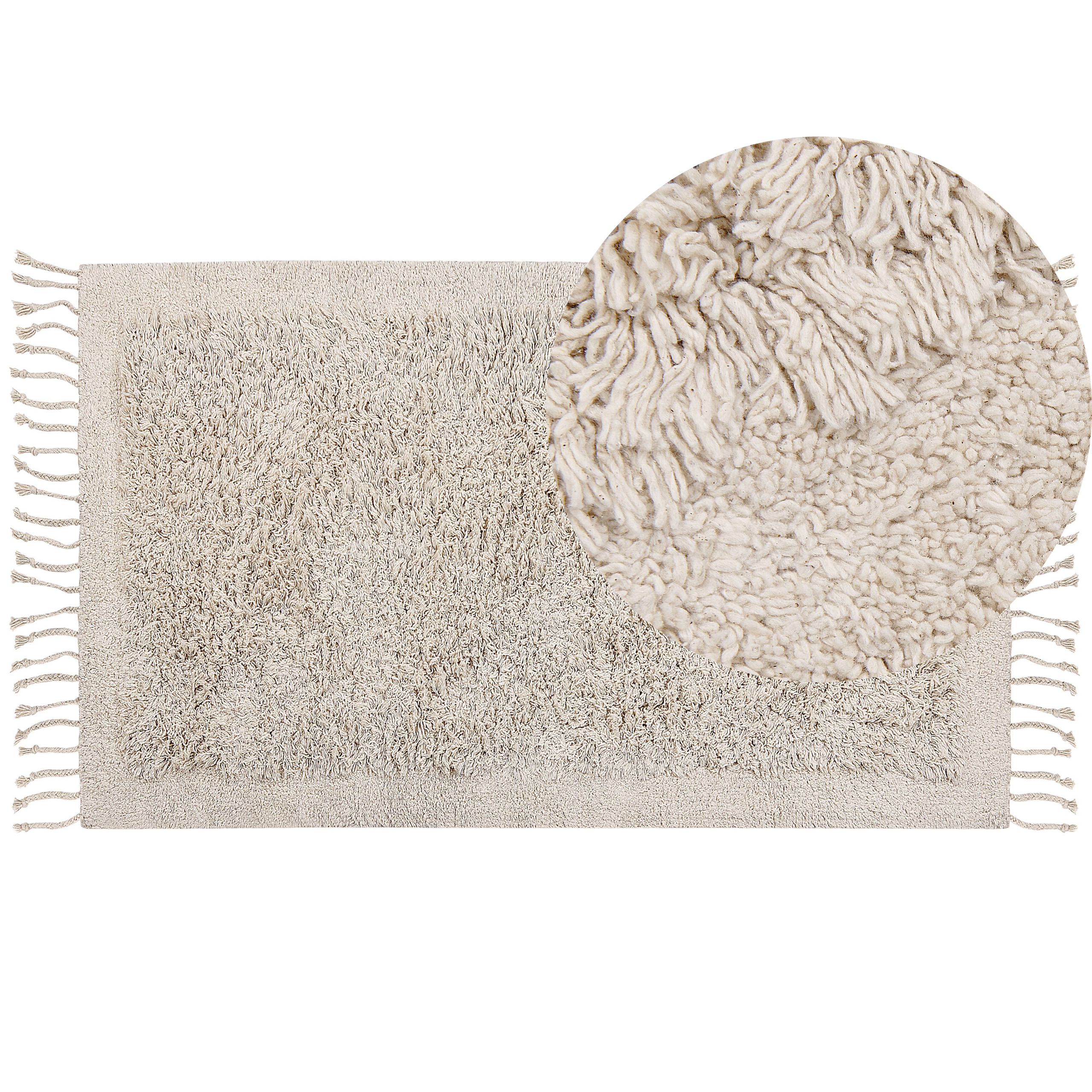 Matta BITLIS Ljusbeige 80 x 150 cm Bomull