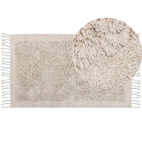 Matta BITLIS Ljusbeige 80 x 150 cm Bomull