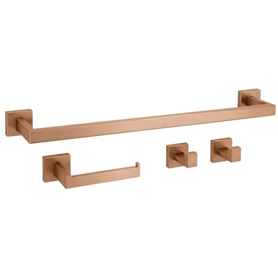 REA Set Med Badrumskrokar RIO Borstad Koppar, 57x8,5x5cm