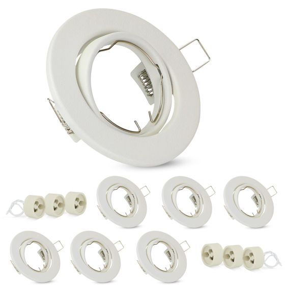 NETTLIFE Infällda ramset, 6 st infällda spotlights, GU10, infälld ram, vit, 50 mm, rund, metall