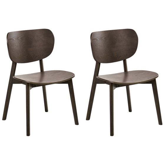 Set med 2 matstolar OVERLY Trä Mörk askfanér