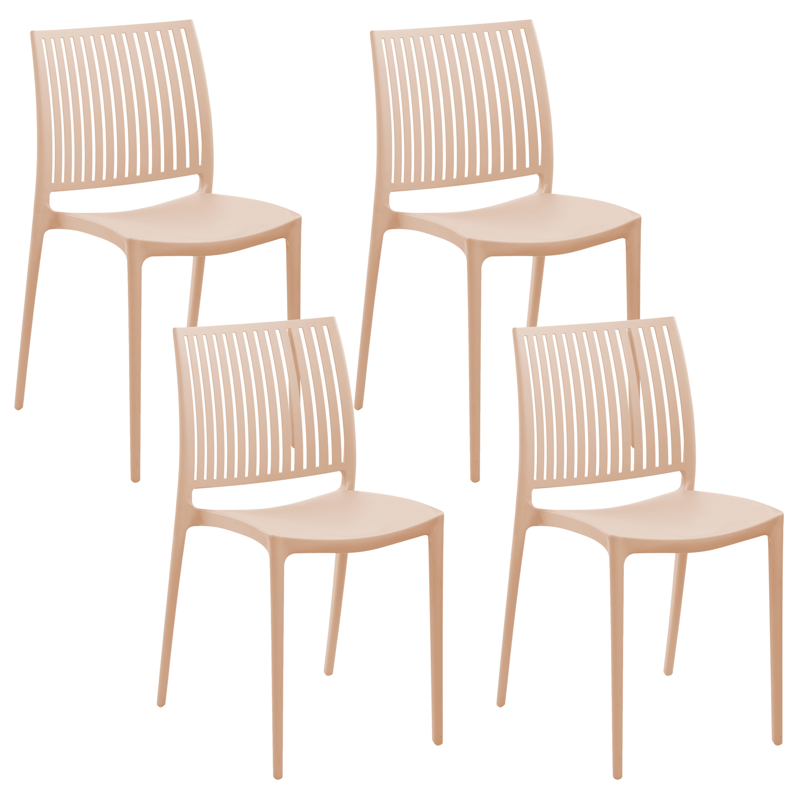 Set med 4 trädgårdsstolar ILLUMANI Beige