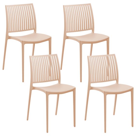 Set med 4 trädgårdsstolar ILLUMANI Beige