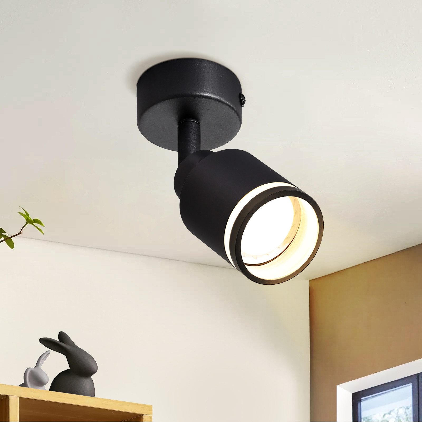 NETTLIFE svart takspotlight modern taklampa 1 justerbar ljuskälla metall GU10