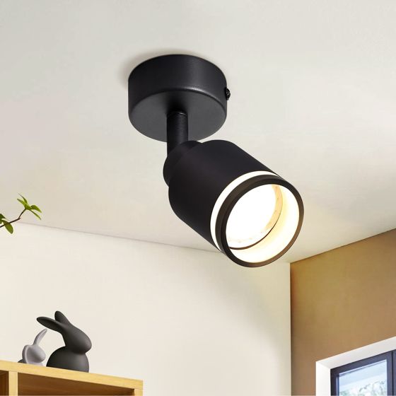 NETTLIFE svart takspotlight modern taklampa 1 justerbar ljuskälla metall GU10