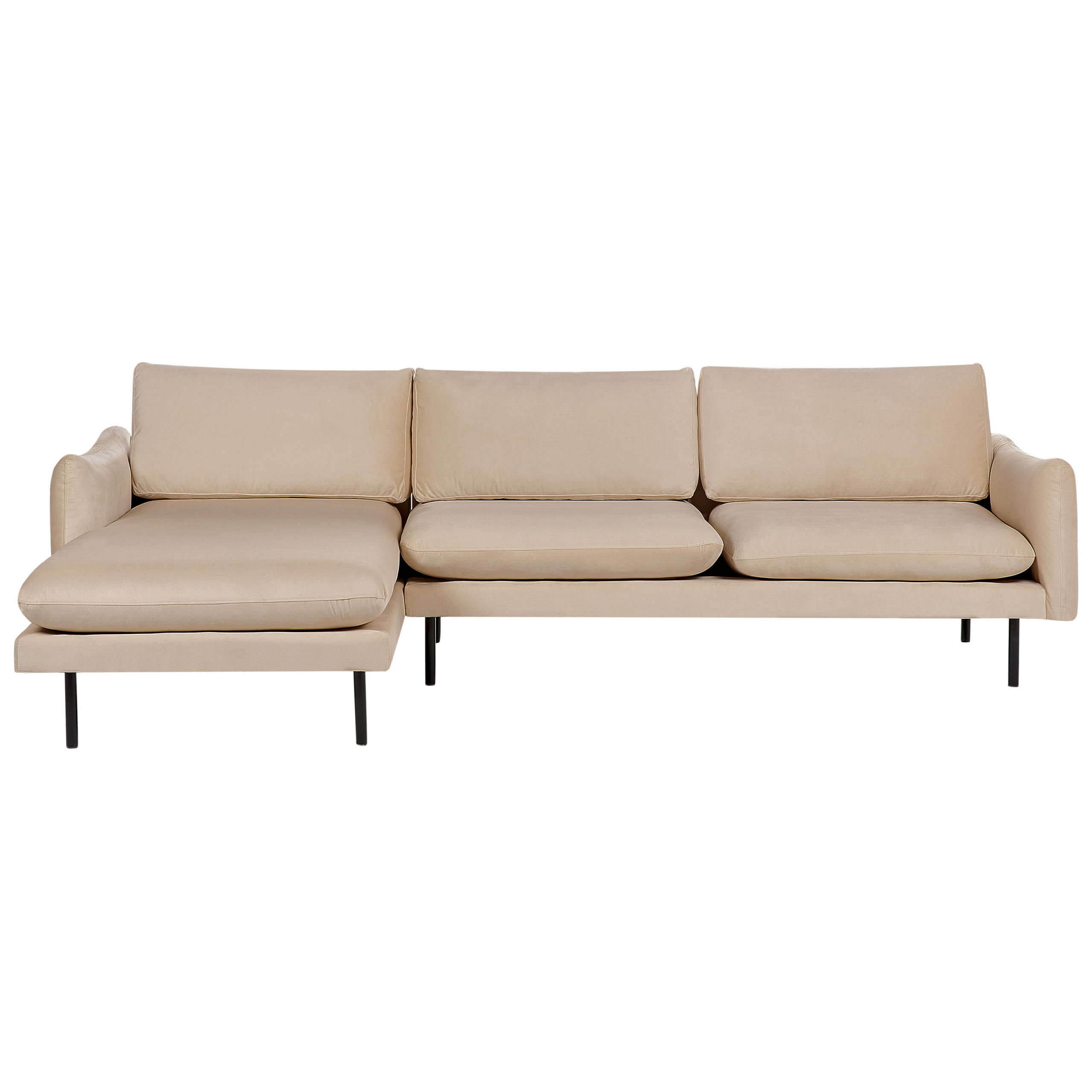 Hörnsoffa 4-sits VINTERBRO Sammet Beige Högervänd