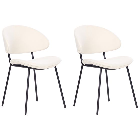 Set med 2 matstolar KIANA Ljusbeige