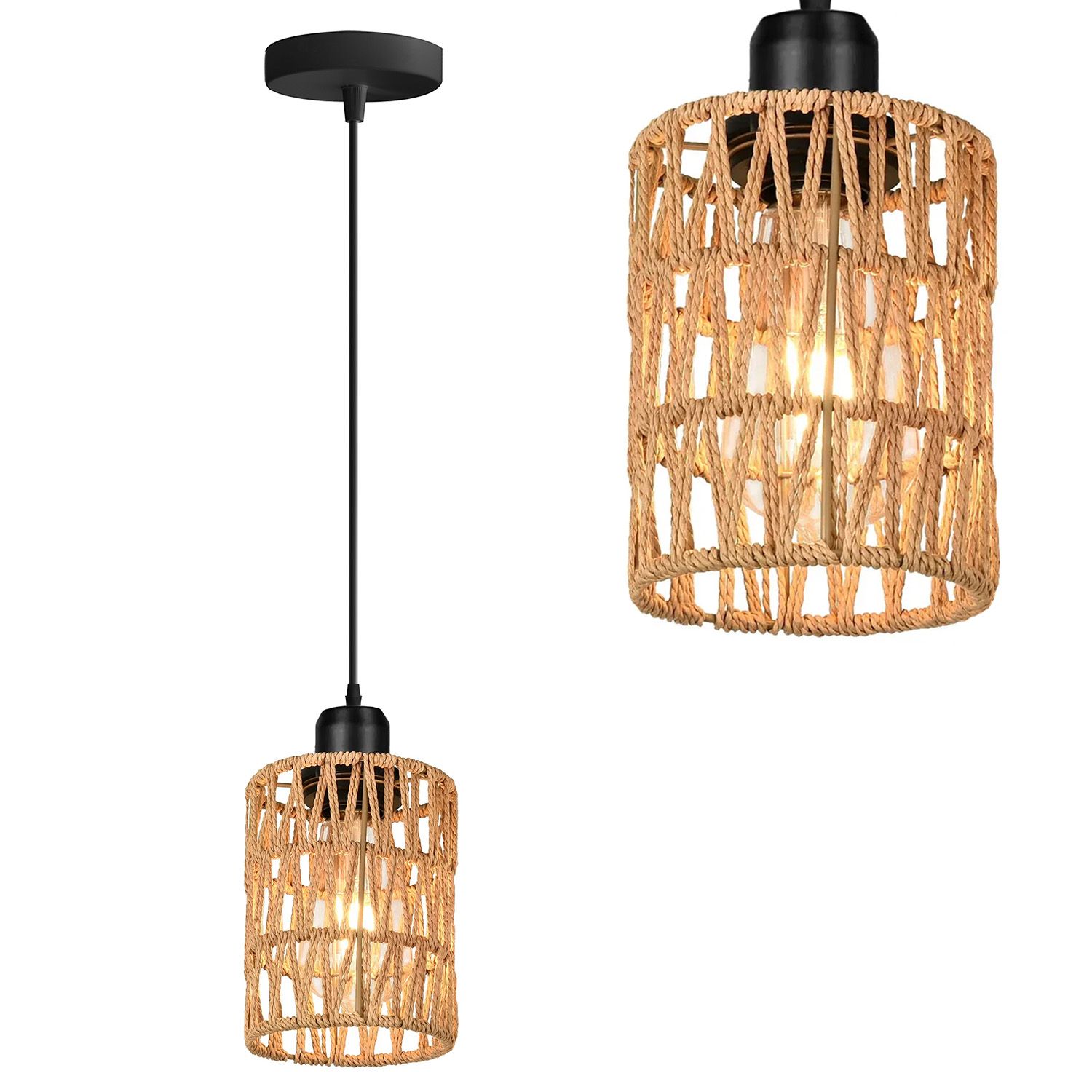 TOOLIGHT hängande taklampa APP1622-1CP BOHO Beige 12x12x15,5cm