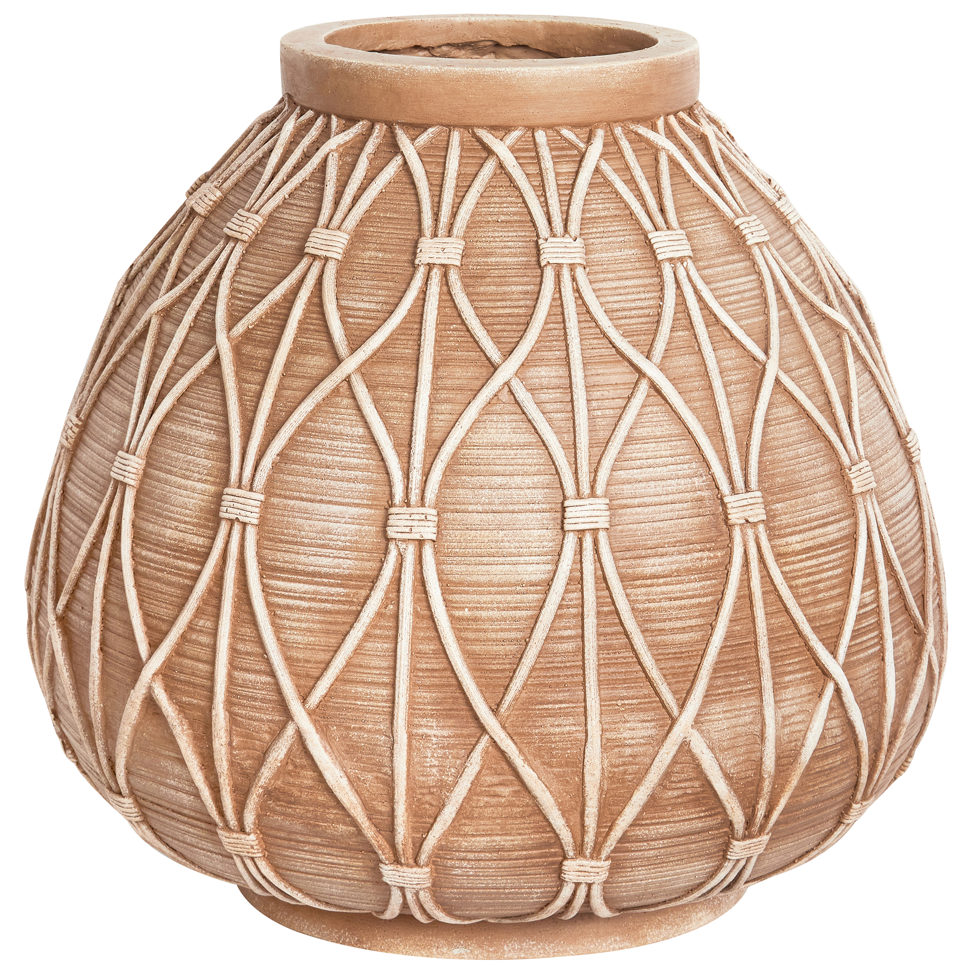 Blomvas DOMOKOS 38 cm Keramik Ljusbrun