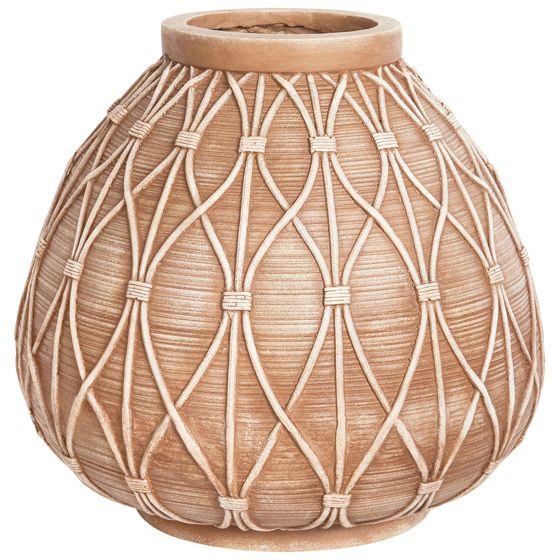 Blomvas DOMOKOS 38 cm Keramik Ljusbrun