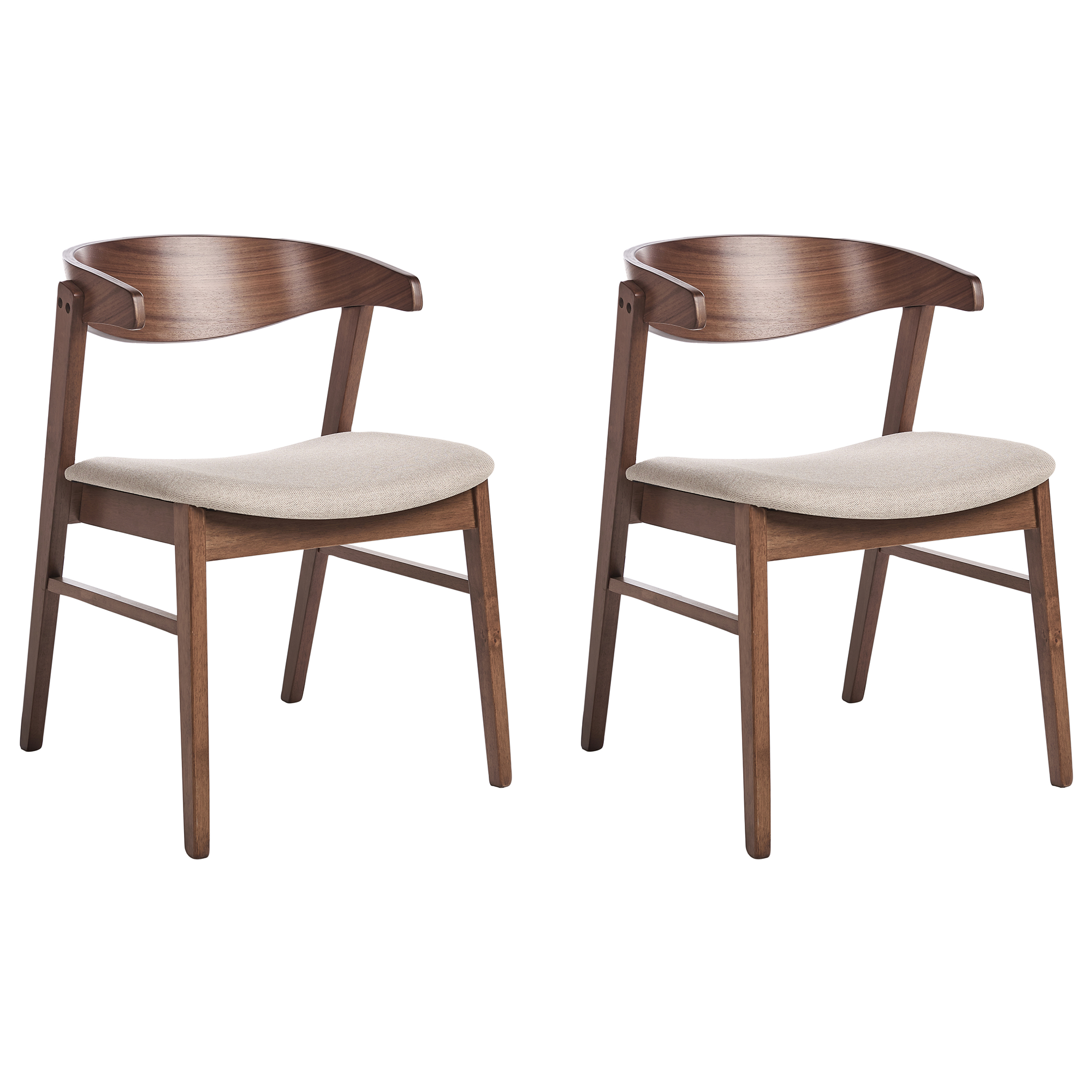 Set med 2 matstolar LILLY Brun/ Beige