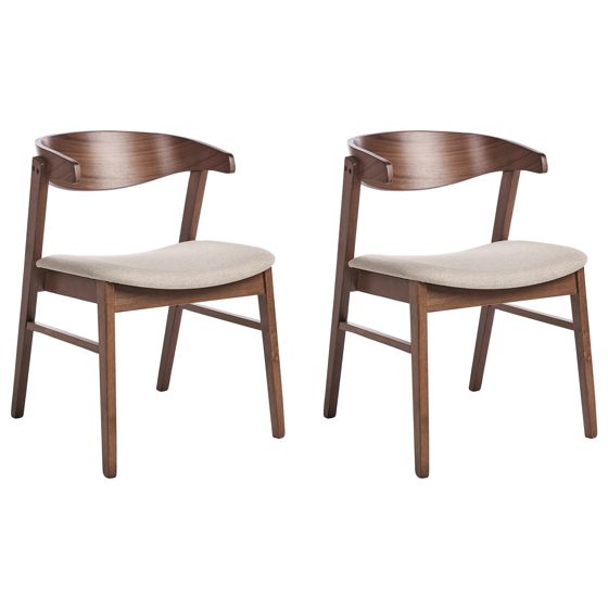 Set med 2 matstolar LILLY Brun/ Beige