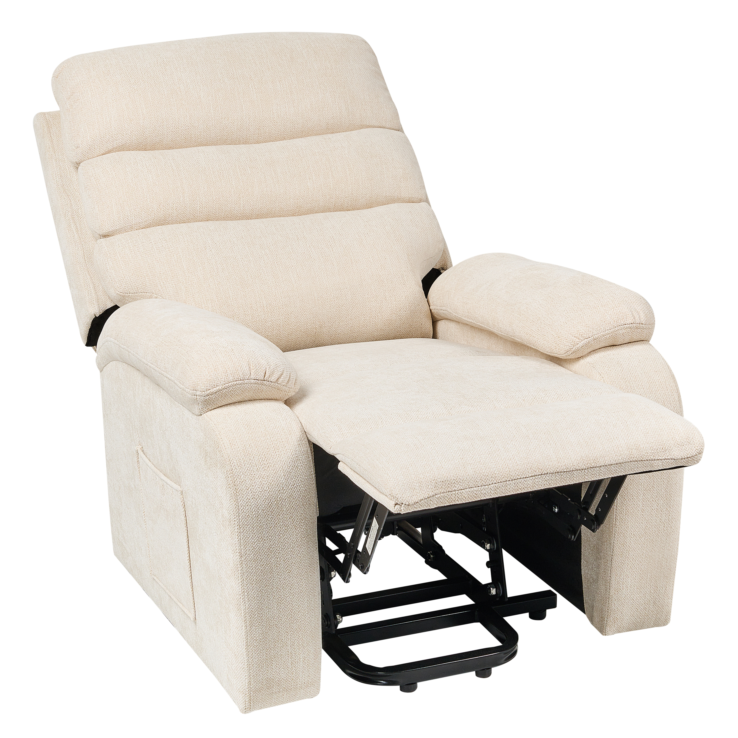Elektrisk reclinerfåtölj RISE Inklusive fotstöd Ljusbeige