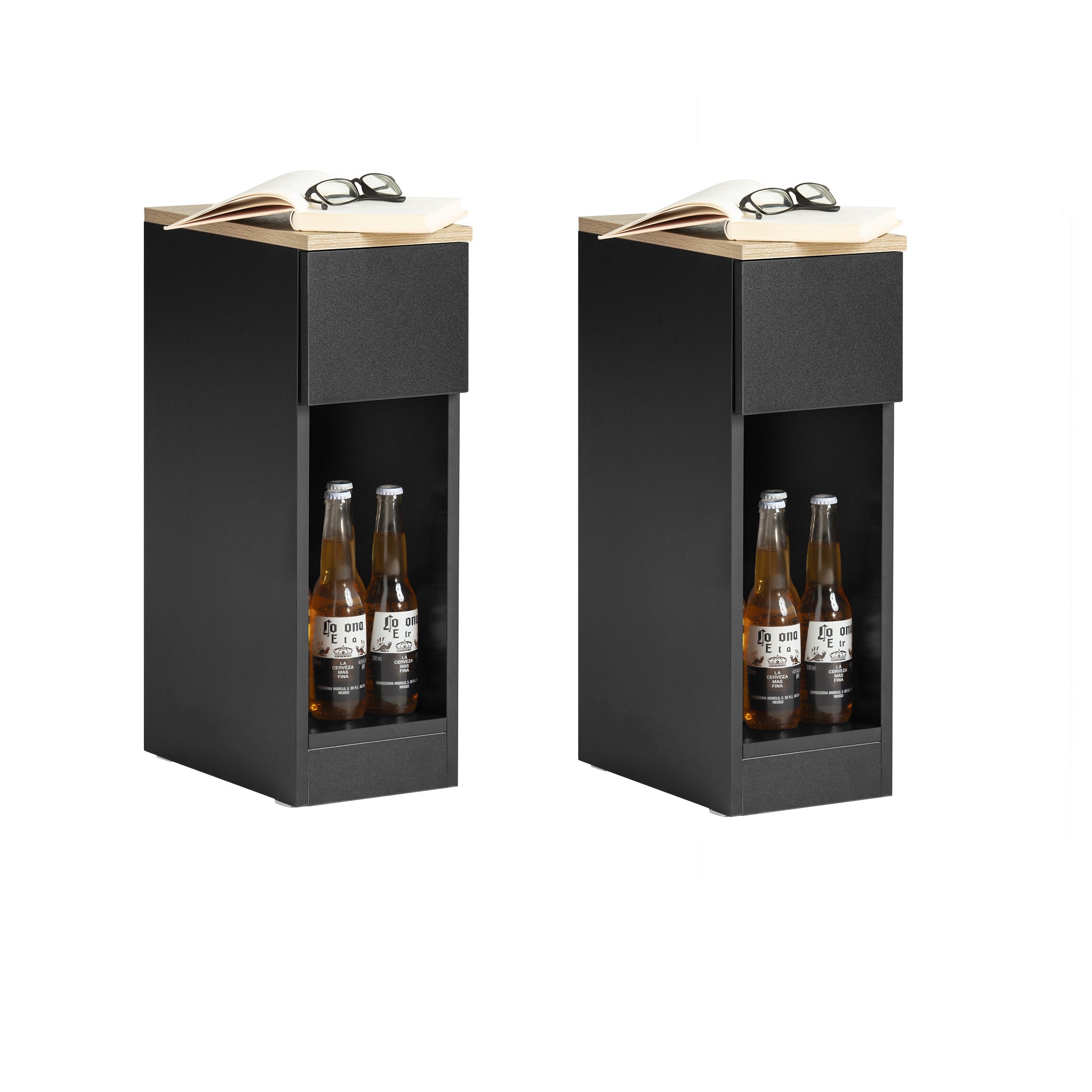 SoBuy Sidobord Förvaringsbord Soffbord Cafébord FBT111-SCHx2