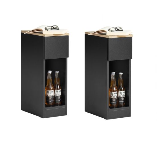 SoBuy Sidobord Förvaringsbord Soffbord Cafébord FBT111-SCHx2