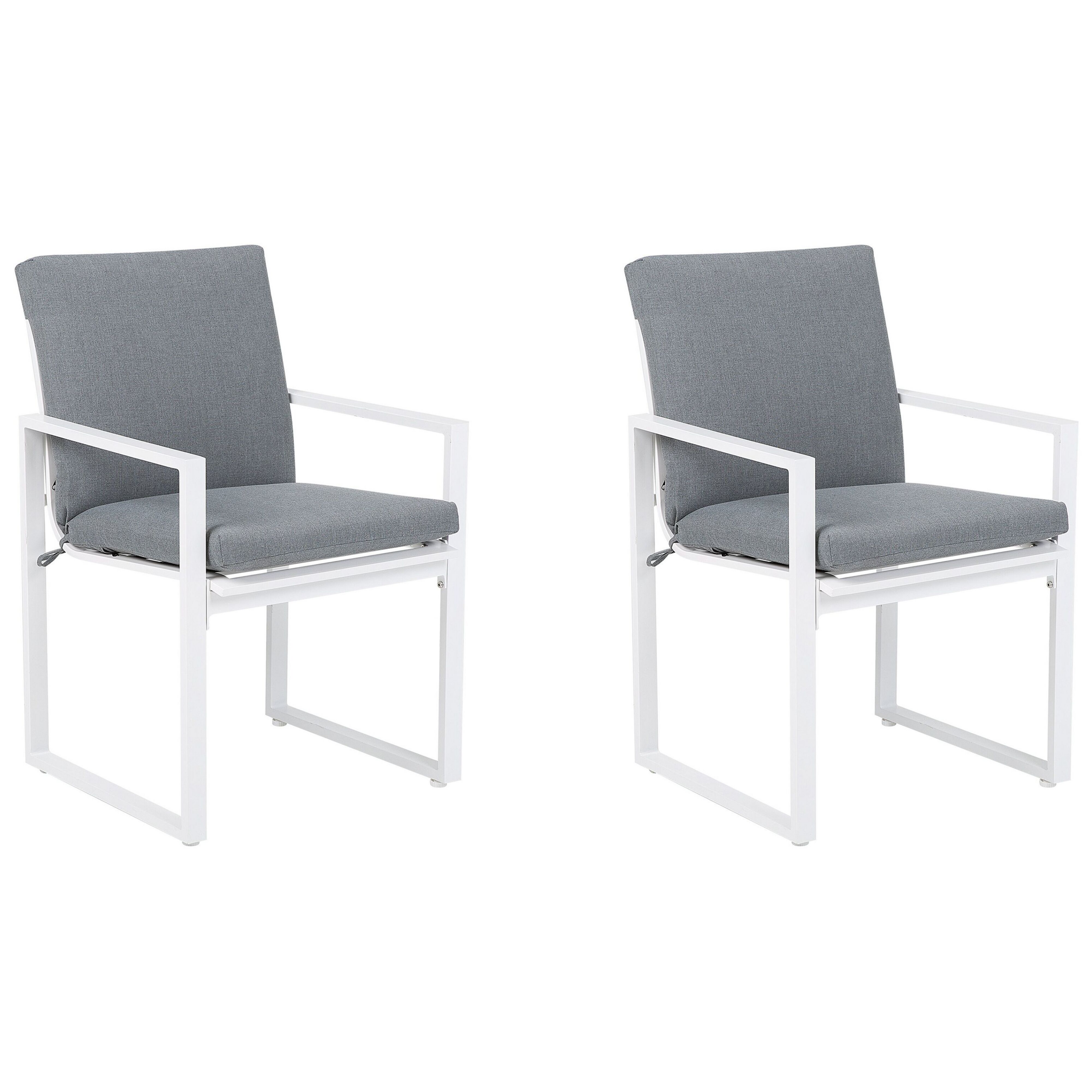 Set med 2 stolar med dynor PANCOLE Grå