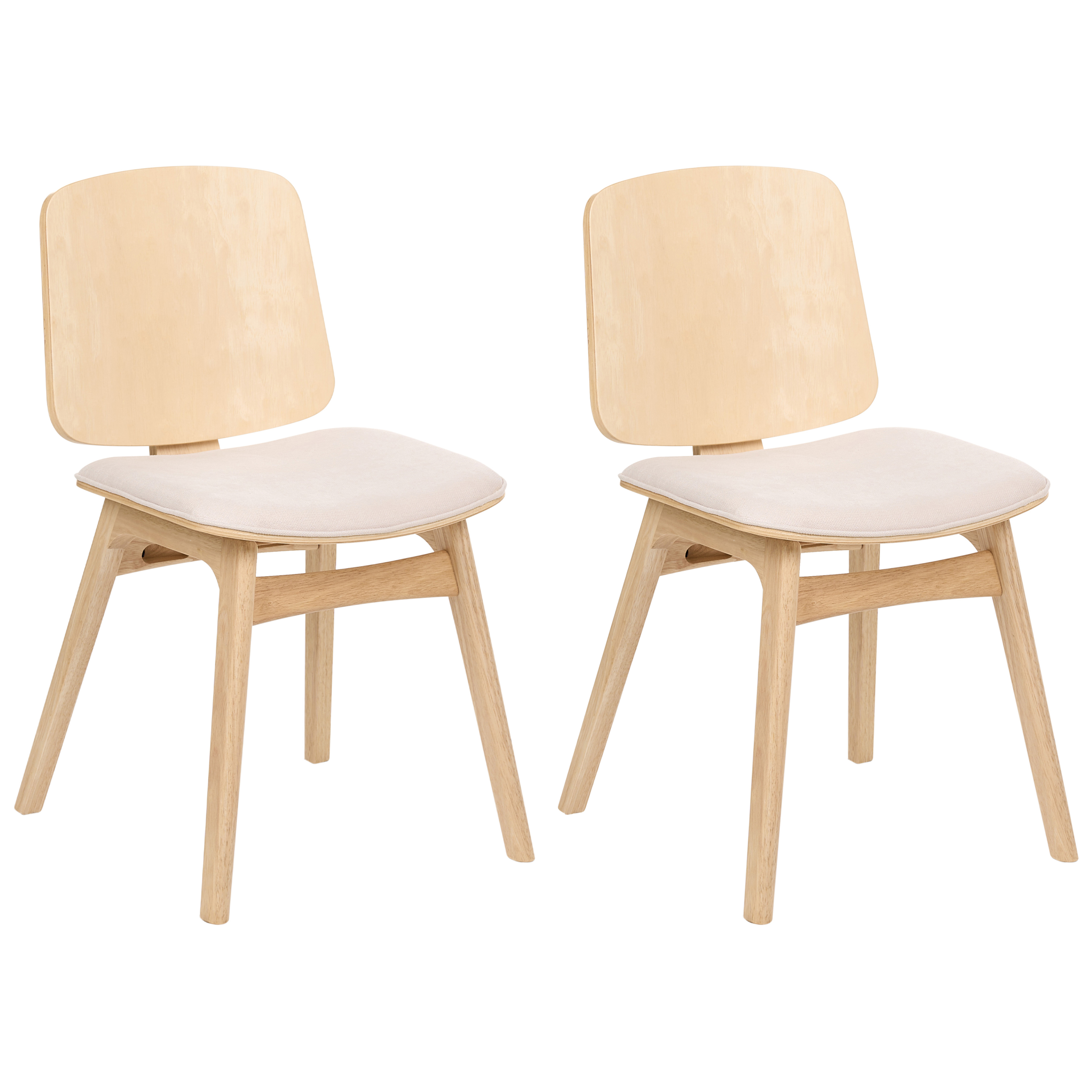 Set med 2 matstolar CHARLESTON Trä Ljusbrun/ Ljusbeige
