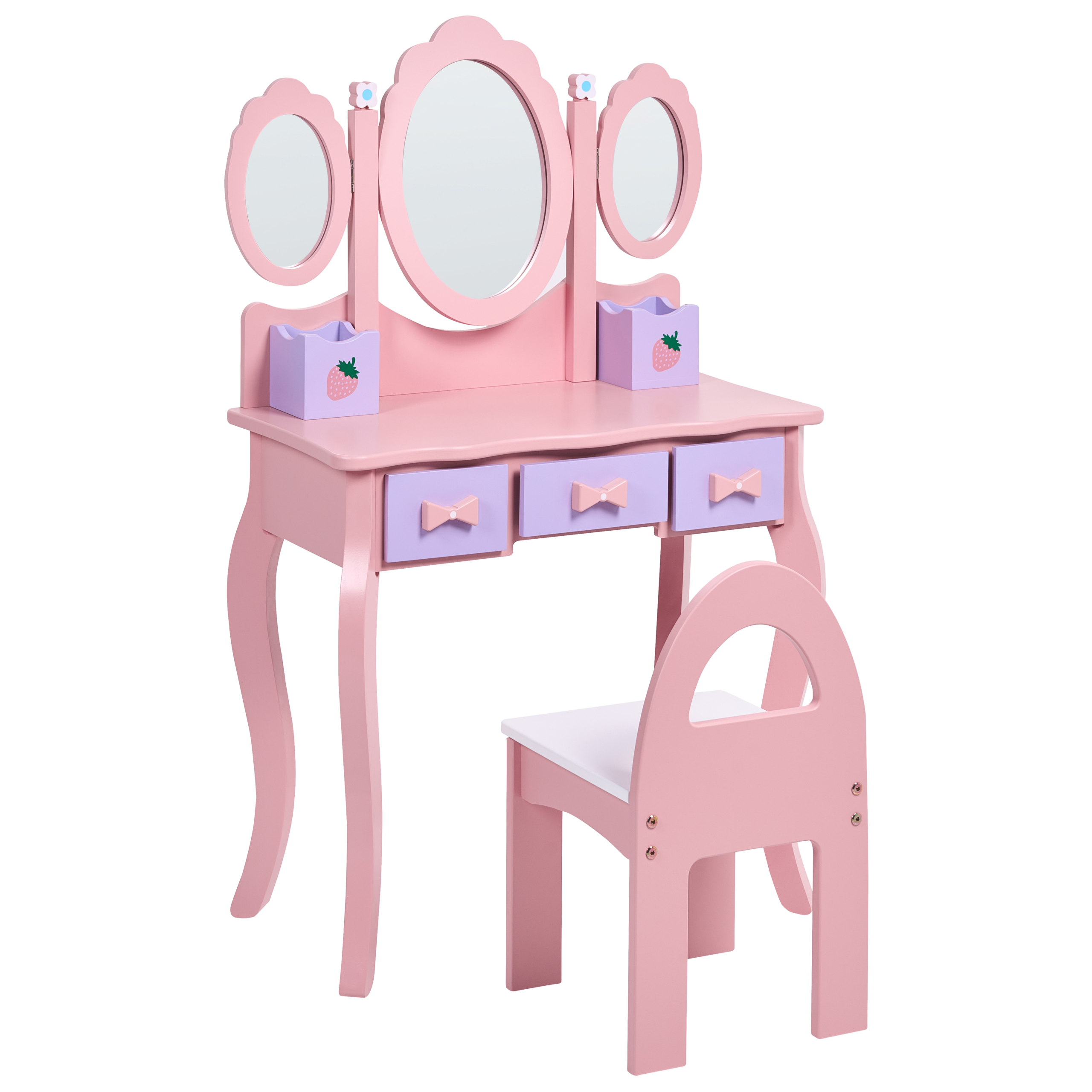 Sminkbord för barn med stol ROSABELLE Rosa