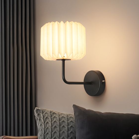 NETTLIFE Inomhusvägglampa för sovrum - Vintage hallvägglampa G9 vit halllampa