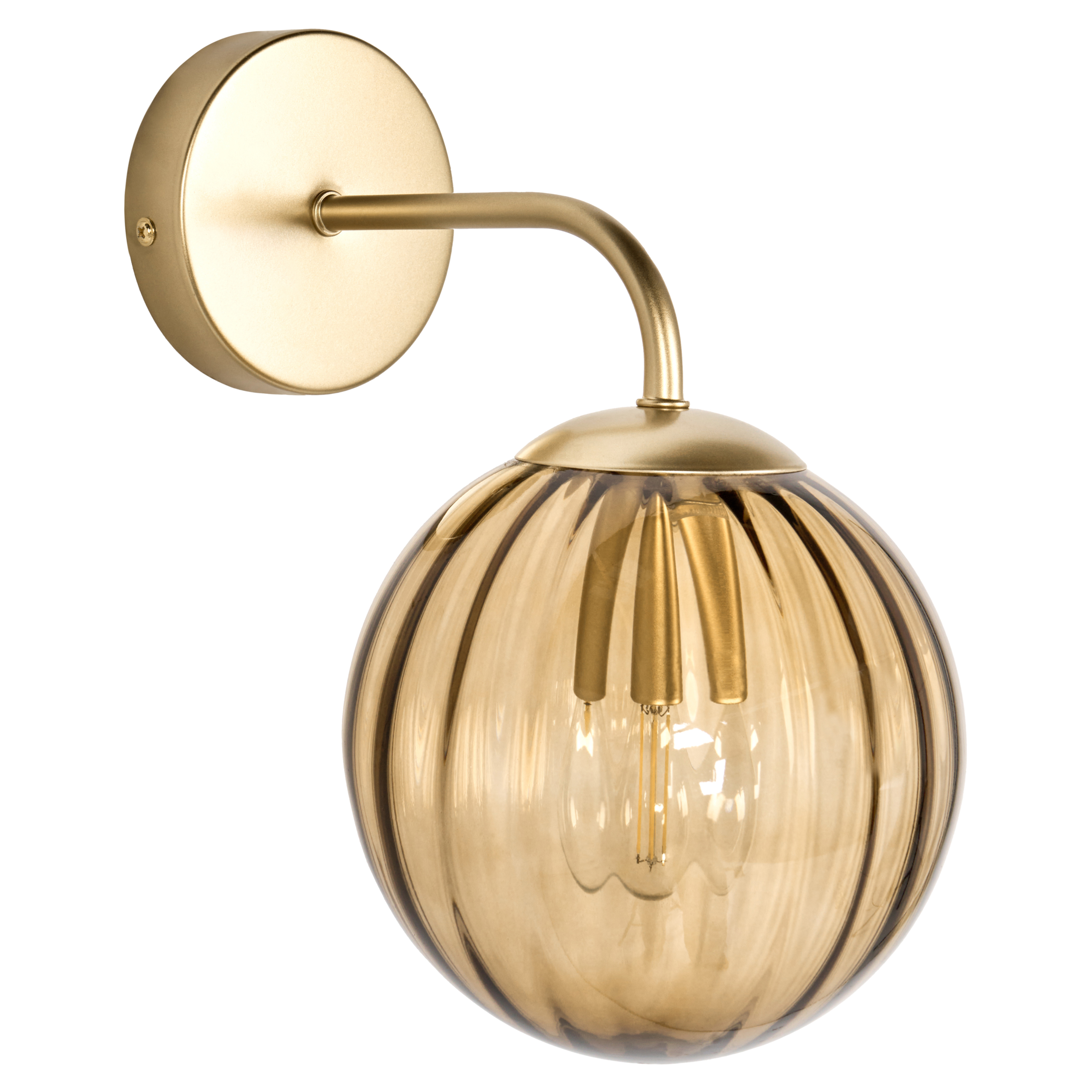 Vägglampa BOOMI Glas Mörkbrun