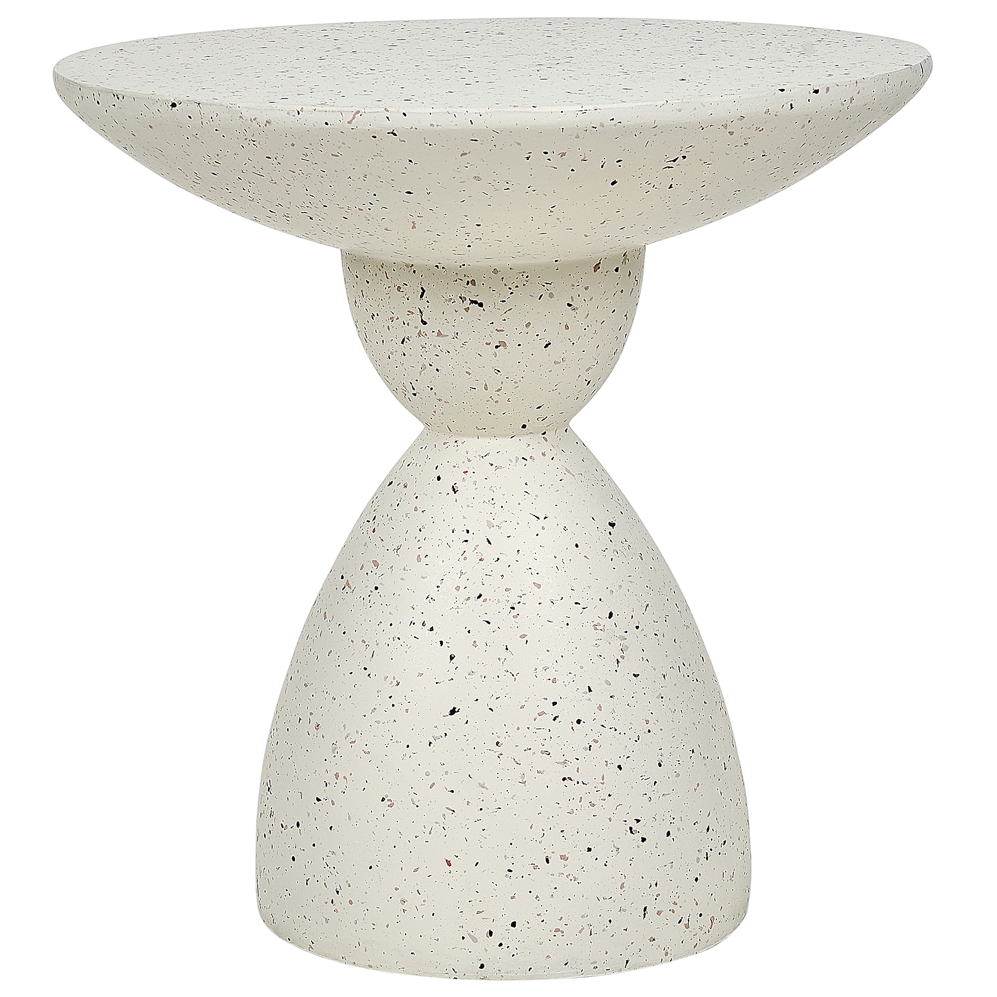 Sidobord CAFFI 50 cm 50 cm Terrazzoeffekt Off-White