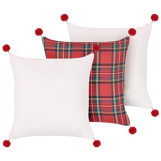 Set med 3 dekorativa kuddar JOVIA 45 x 45 cm Flerfärgad Julmotiv