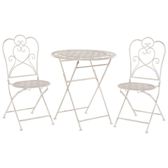 Caféset Fällbar TRIESTE Metall Ljusbeige