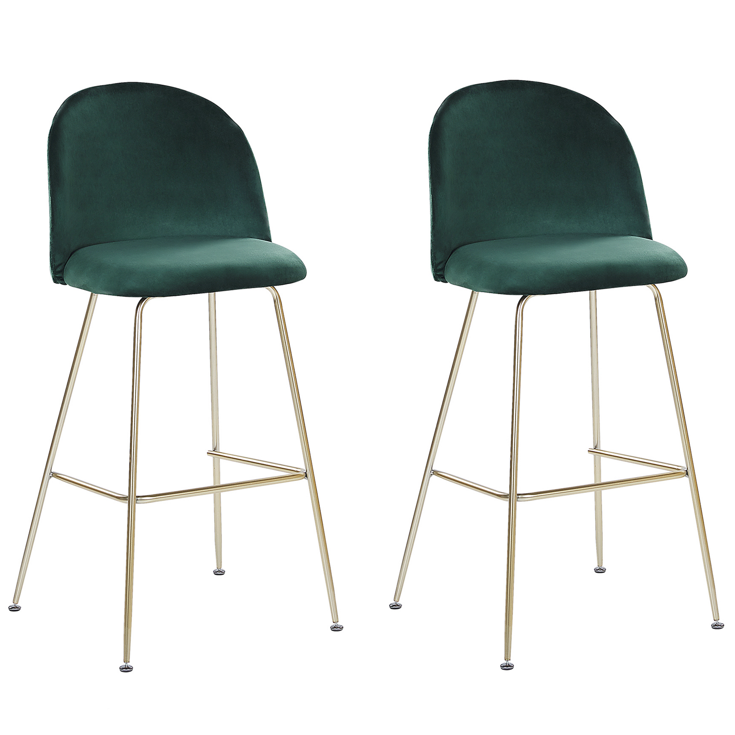 Set med 2 barstolar ARCOLA Sammet Smaragdgrön