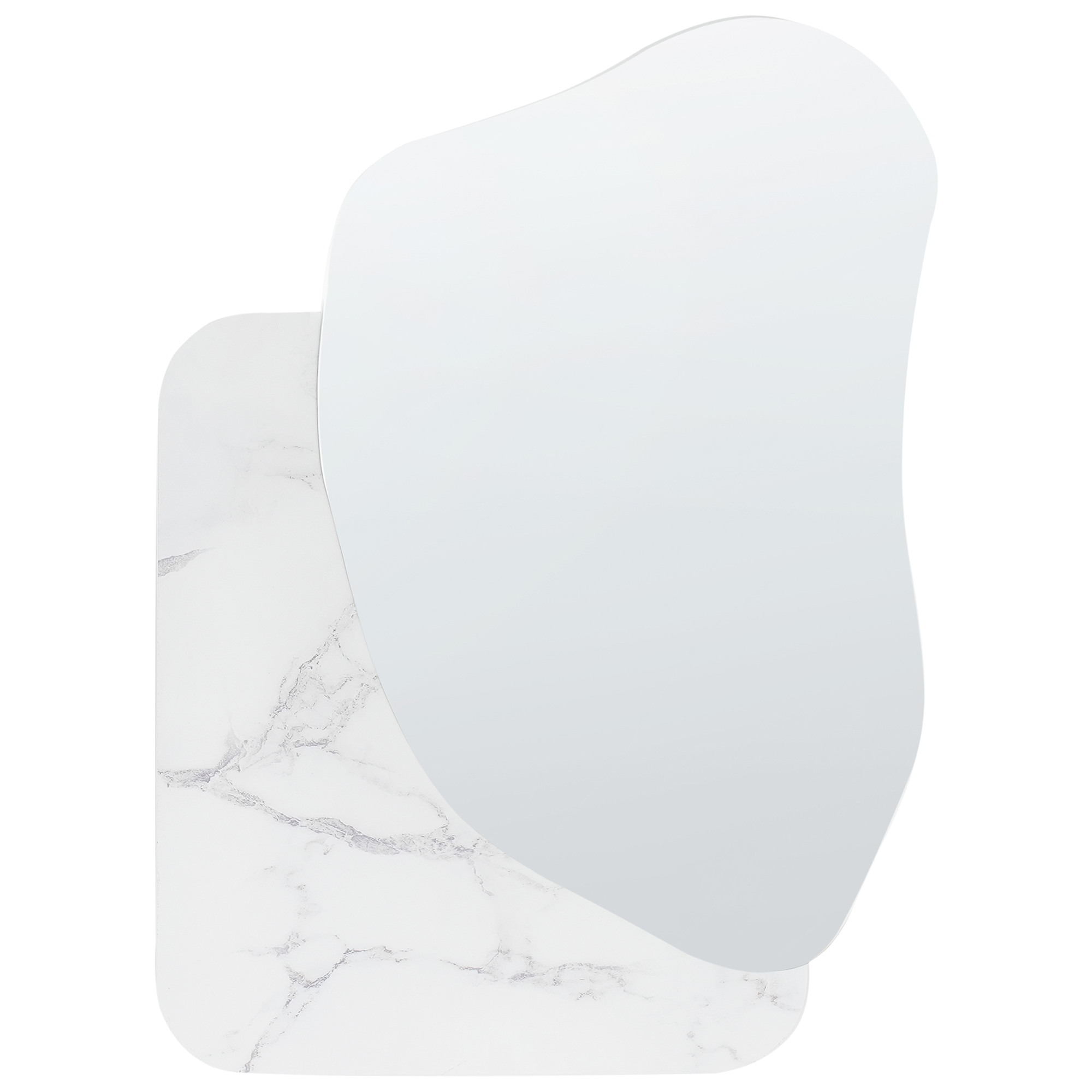 Väggspegel ARVERT 60 cm 80 cm Vit marmor