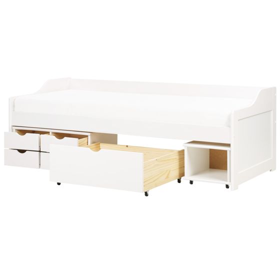 Dagbädd med förvaring Furu ROYVILLE 90 x 200 cm Vit