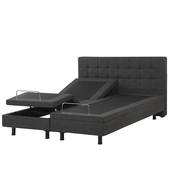 Justerbar säng DUKE 160 x 200 cm Mörkgrå