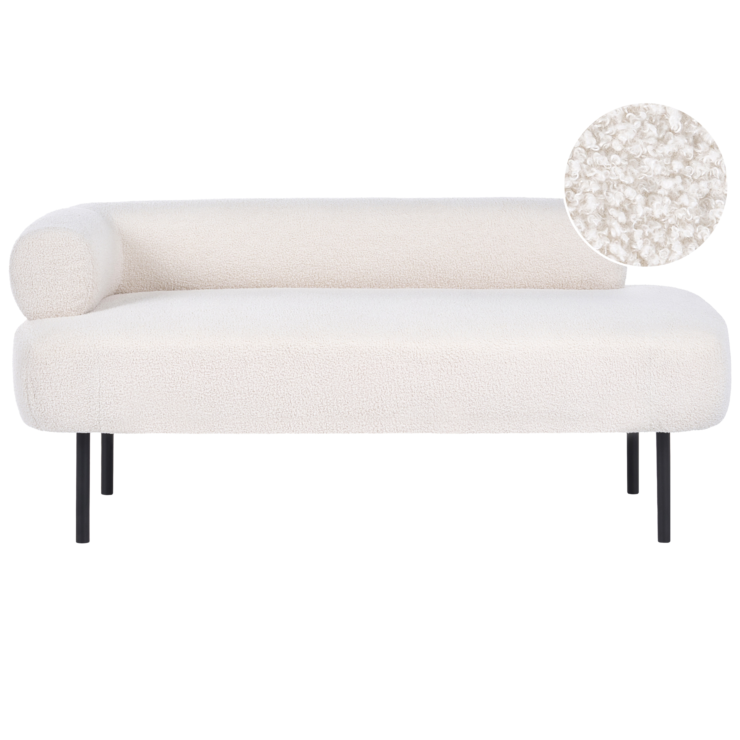 Vänstervänd schäslong MIRMANDE Bouclé Off-White