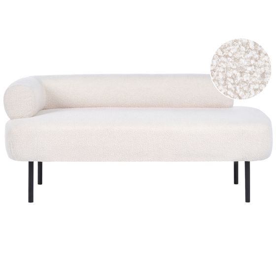 Vänstervänd schäslong MIRMANDE Bouclé Off-White