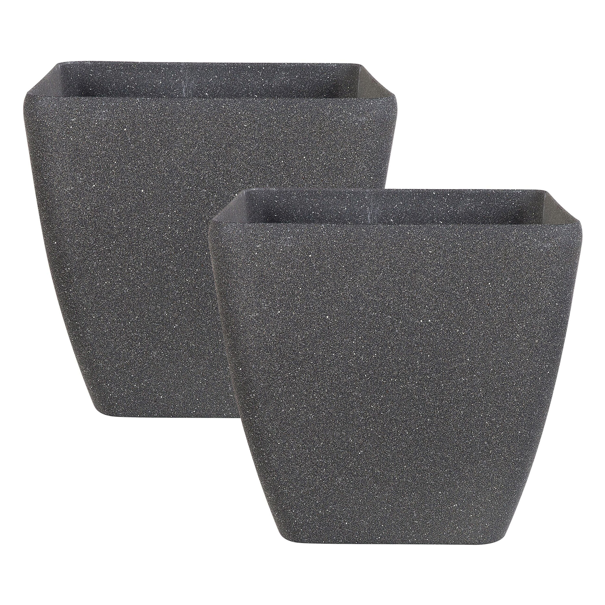 Set med 2 växtkrukor ZELI 34 cm Mörkgrå