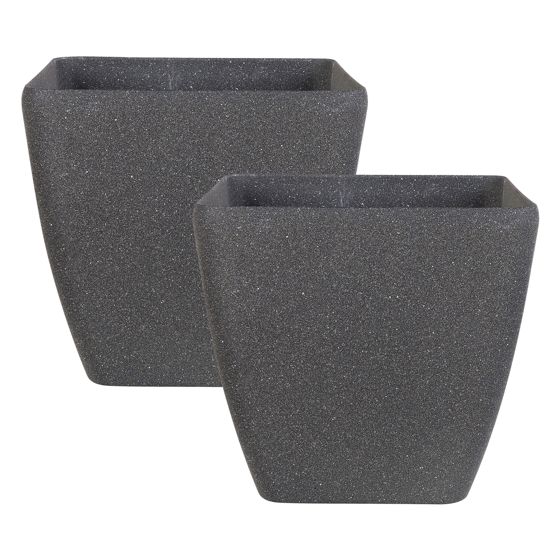 Set med 2 växtkrukor ZELI 34 cm Mörkgrå