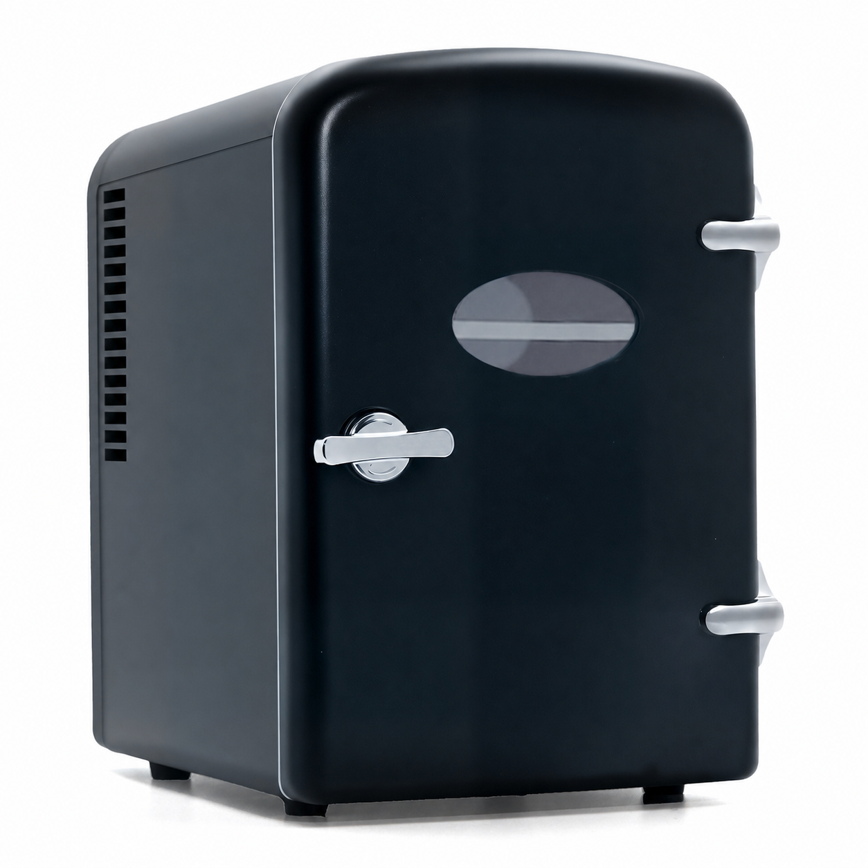 NETTLIFE Minikylskåp 4L Litet kylskåp 12V 230V Perfekt för bil, sovrum, camping, kontor och resor (svart)