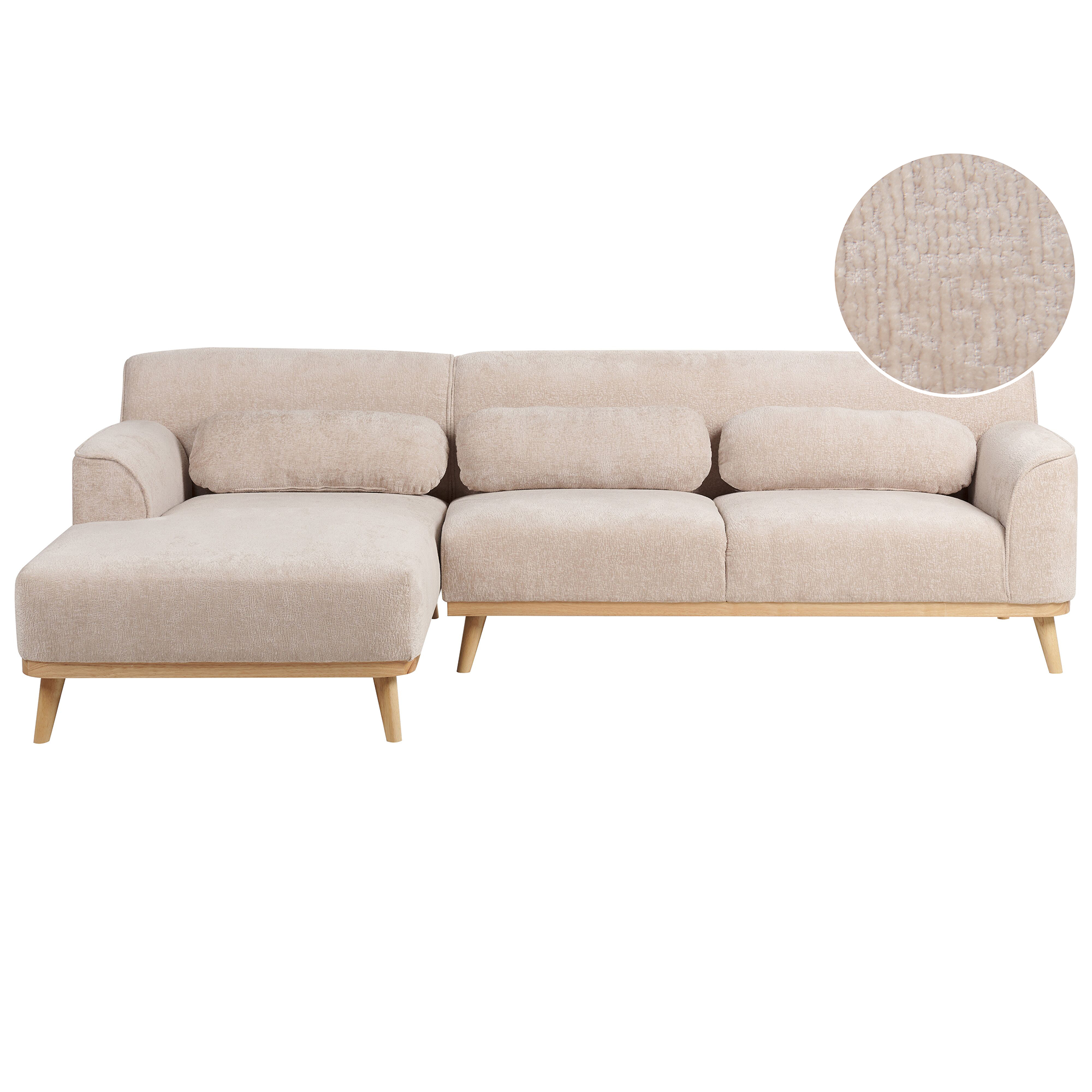 Hörnsoffa 3-sits SIMOS Chenille Beige Högervänd