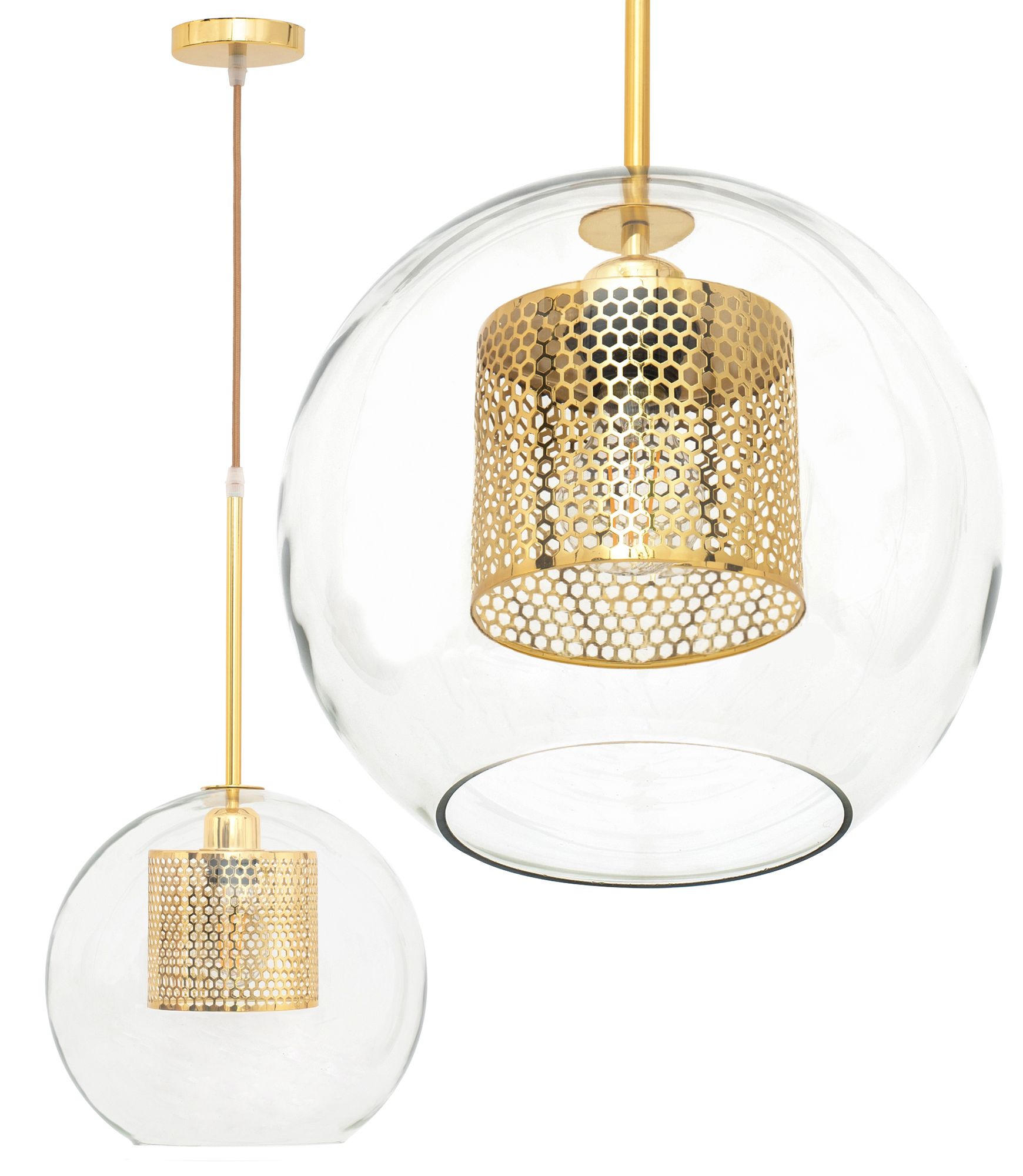 TOOLIGHT hängande taklampa APP554-1CP 20CM Guld 60x20x60cm