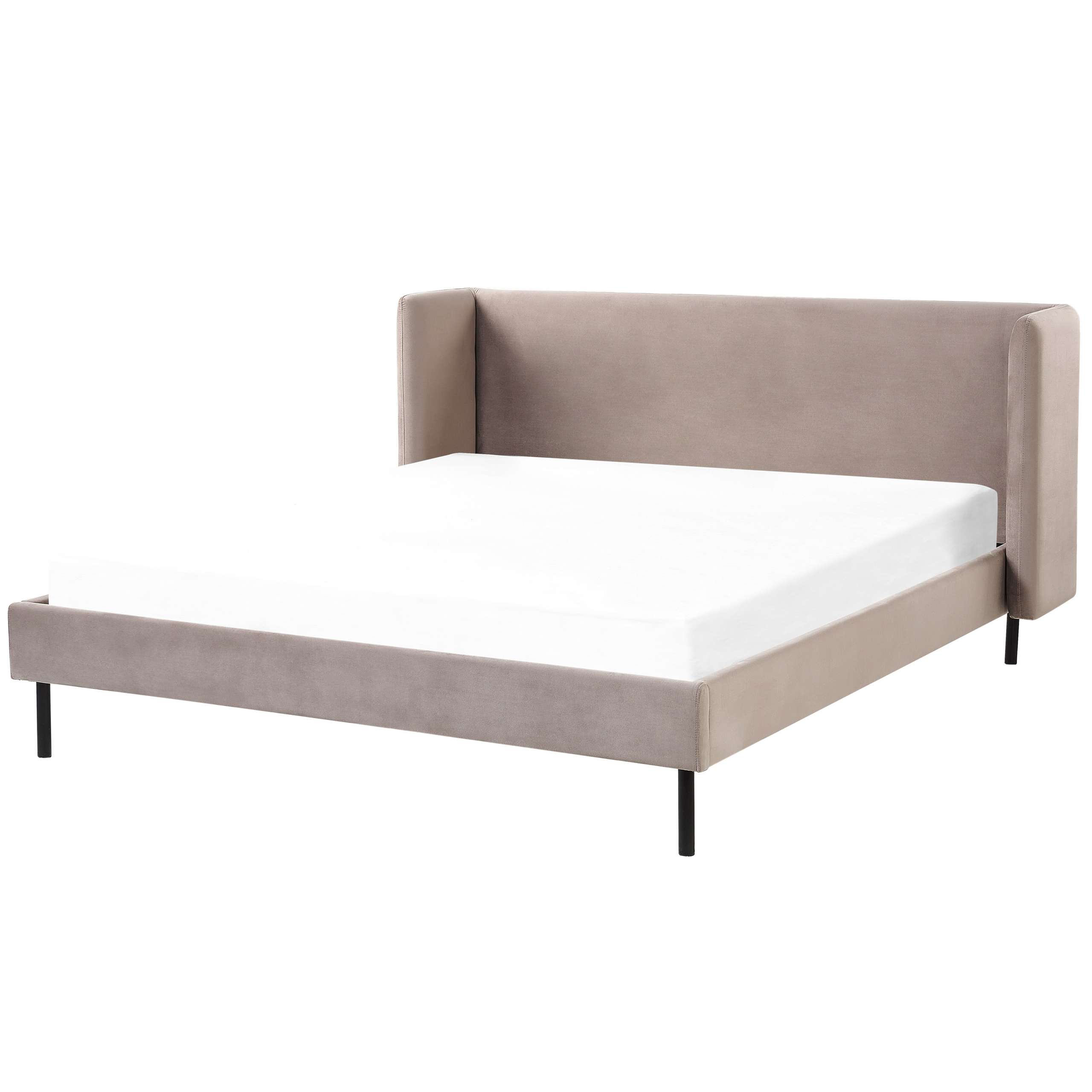 Säng med lamellram Sammet ARETTE 160 x 200 cm Taupe