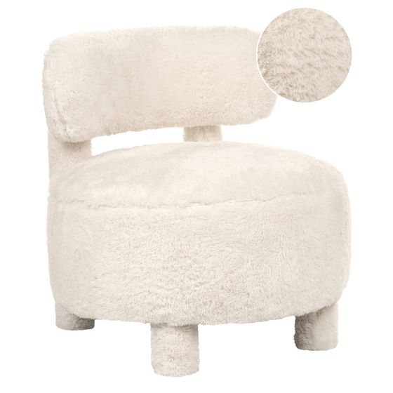 Fåtölj HAMINA Fuskpäls Ljusbeige