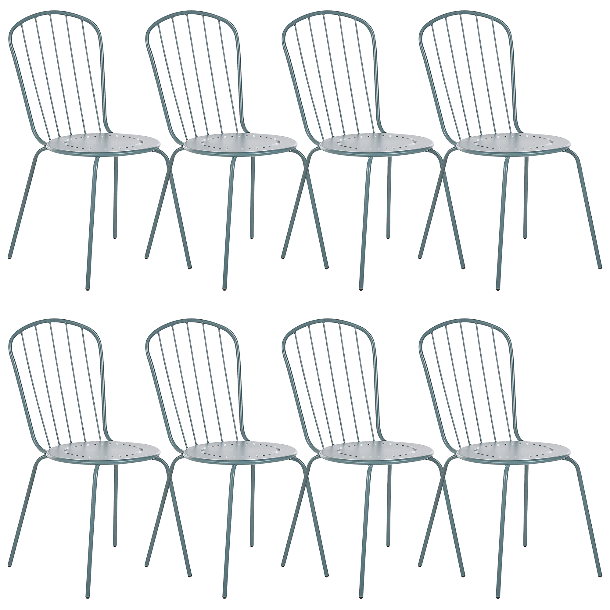 Set med 8 stolar CALVI Metall Ljusblå