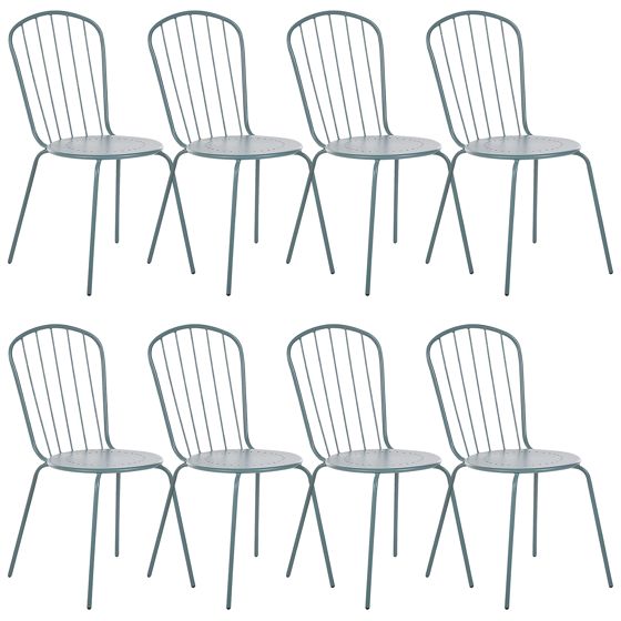 Set med 8 stolar CALVI Metall Ljusblå