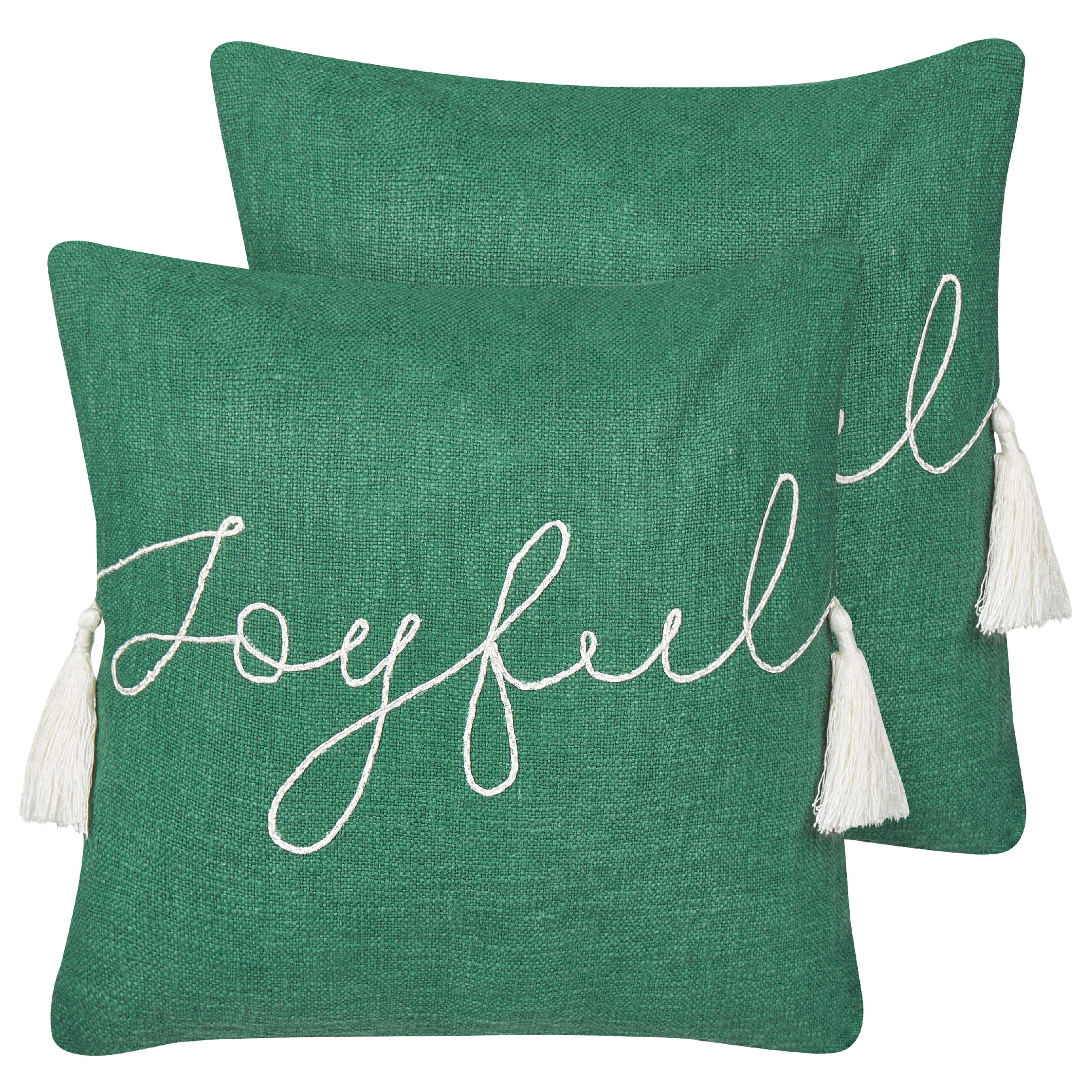 Set med 2 prydnadskuddar ELETTARIA 45 x 45 cm Bomull Grön Julmotiv