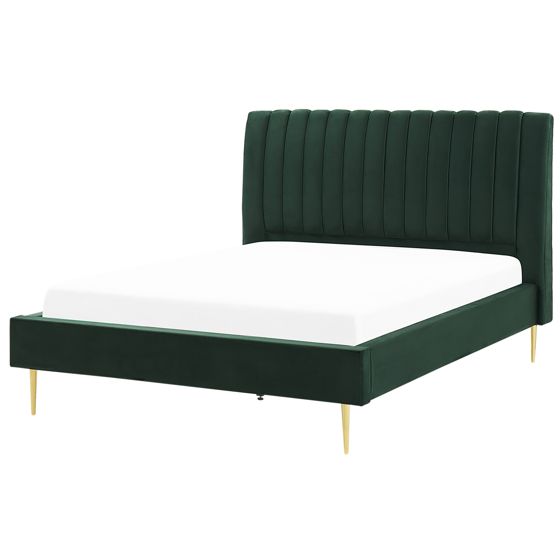 Säng med lamellram Sammet MARVILLE 140 x 200 cm Smaragdgrön